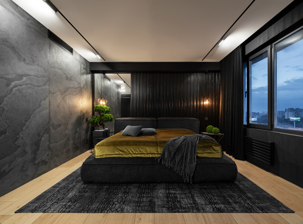 Contemporary bedroom in Moscow.
