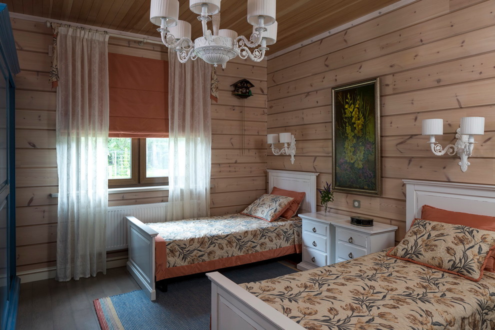 Пример оригинального дизайна: спальня в стиле кантри