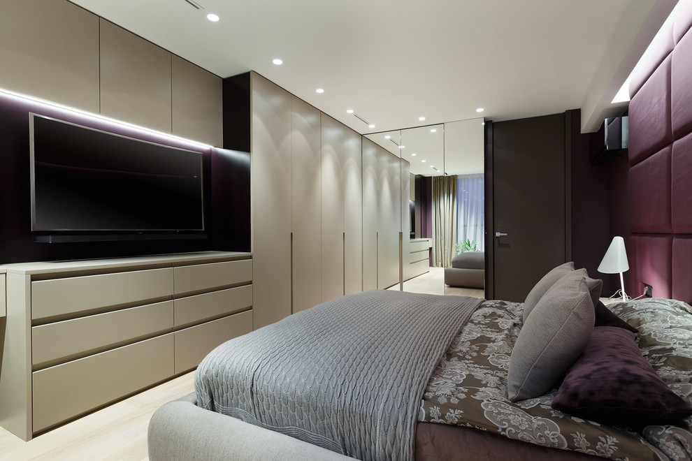 Источник вдохновения для домашнего уюта: спальня среднего размера в современном стиле