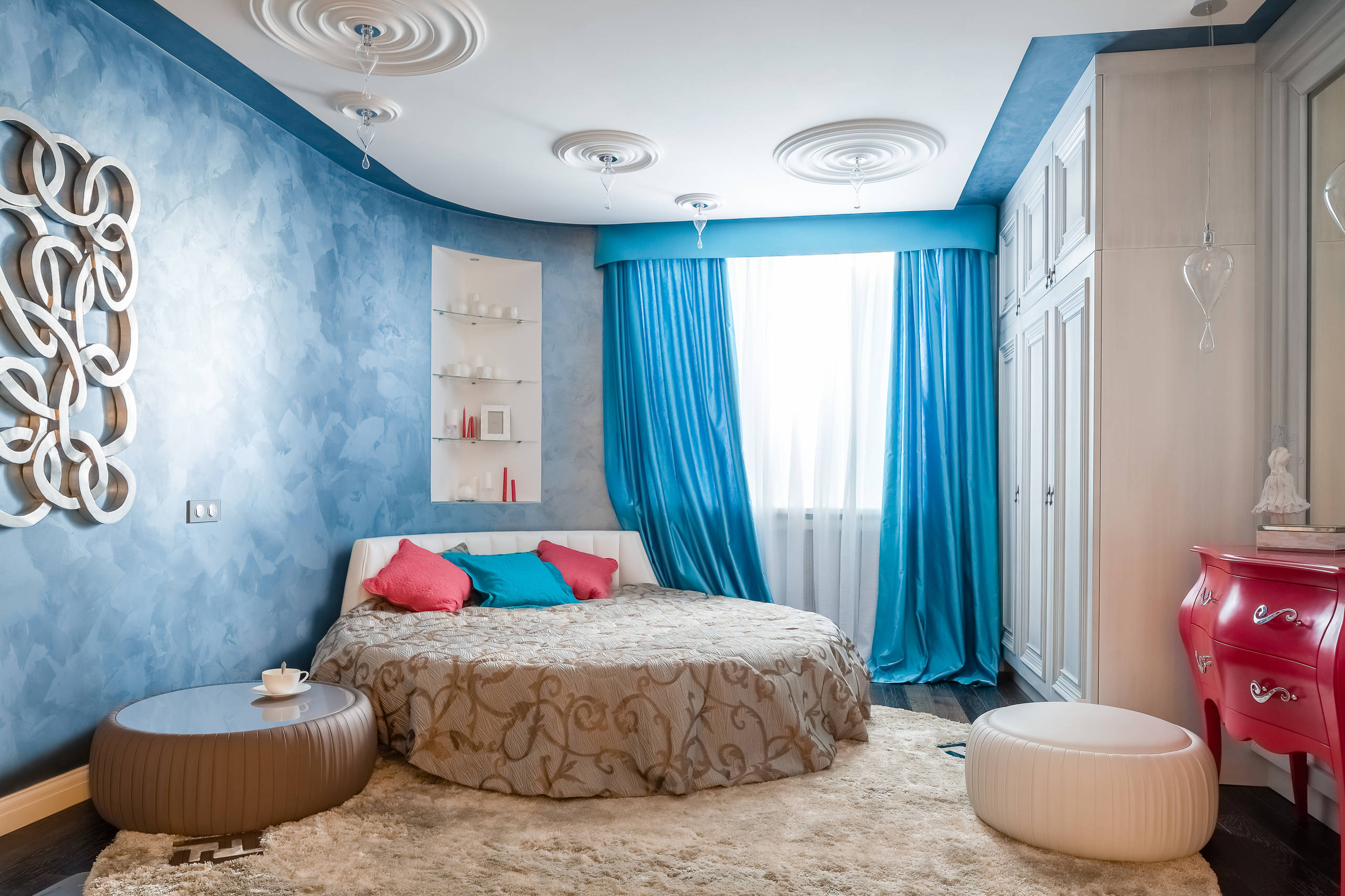 Дизайн спален в бирюзовом цвете
