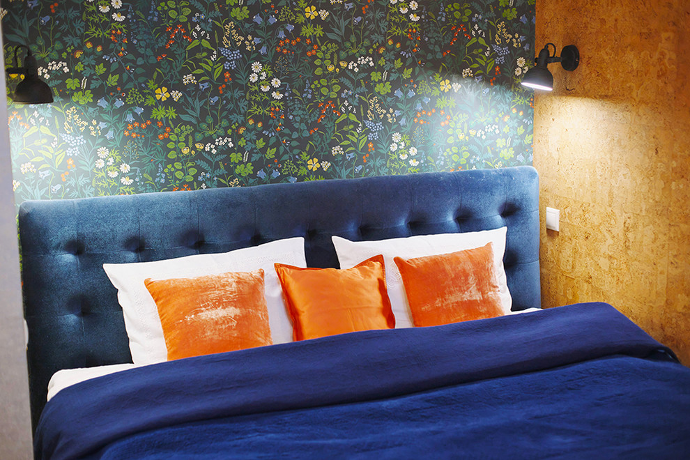 Свежая идея для дизайна: гостевая спальня (комната для гостей) в скандинавском стиле с бежевыми стенами - отличное фото интерьера