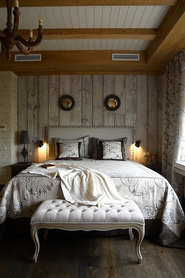 На фото: спальня в стиле кантри