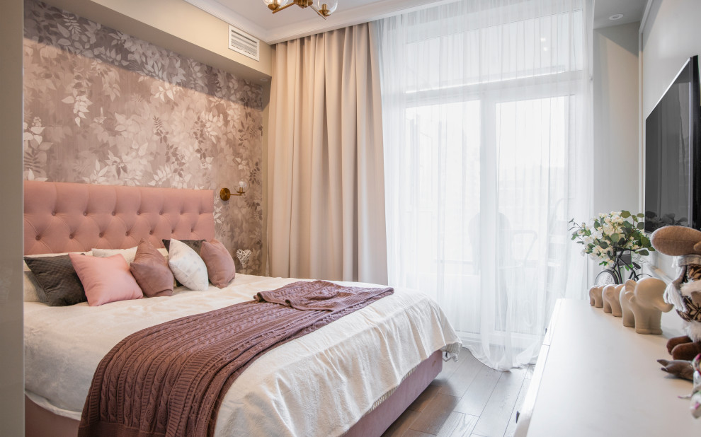 モスクワにあるコンテンポラリースタイルのおしゃれな寝室
