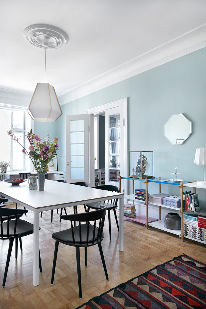 This is an example of a scandi dining room in Copenhagen.