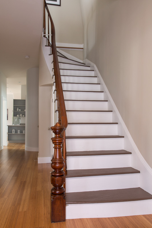Inspiration for a contemporary staircase remodel in Portland Maine