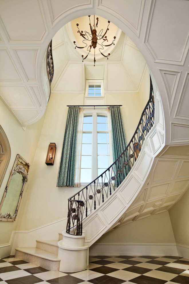Inspiration for a victorian curved staircase in Dallas.