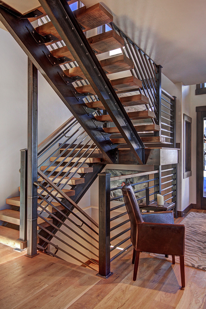 Traditional staircase in Denver.