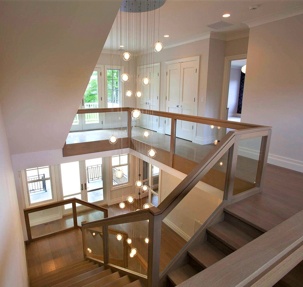 modern staircase chandelier