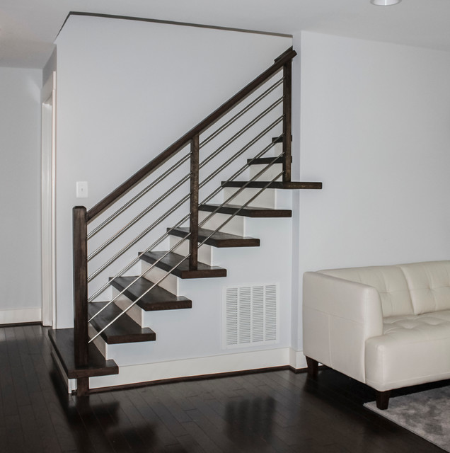 39_Light and Open Wooden & Horizontal Stainless Steel System, Vienna VA