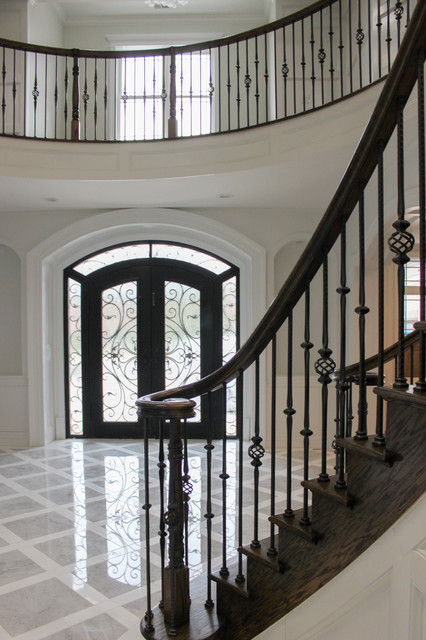 51elegant And Welcoming Twin Curved Staircase Alexandria Va 22060 Contemporáneo Escalera 5604