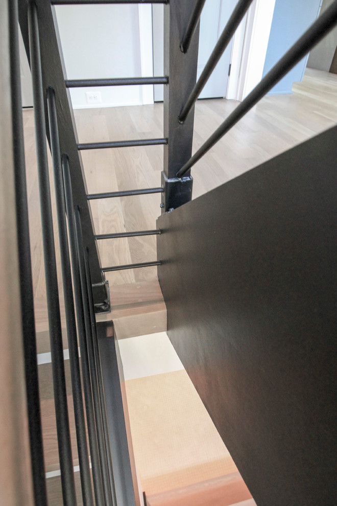 52_Minimalist & Floating Open-Riser White Oak Stairway, Arlington, VA ...