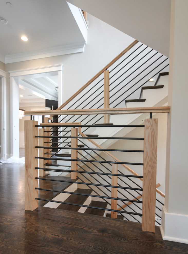 69_Stunning Natural Handrails & Newels + Horizontal Metal Rods ...