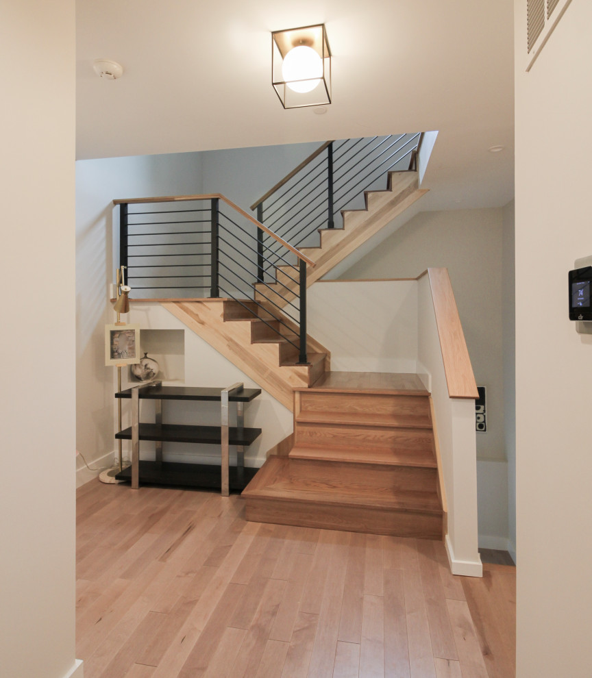 71_Modern/Neutral Hickory Stairs with Horizontal Balustrade, Bethesda MD 208177 Modern
