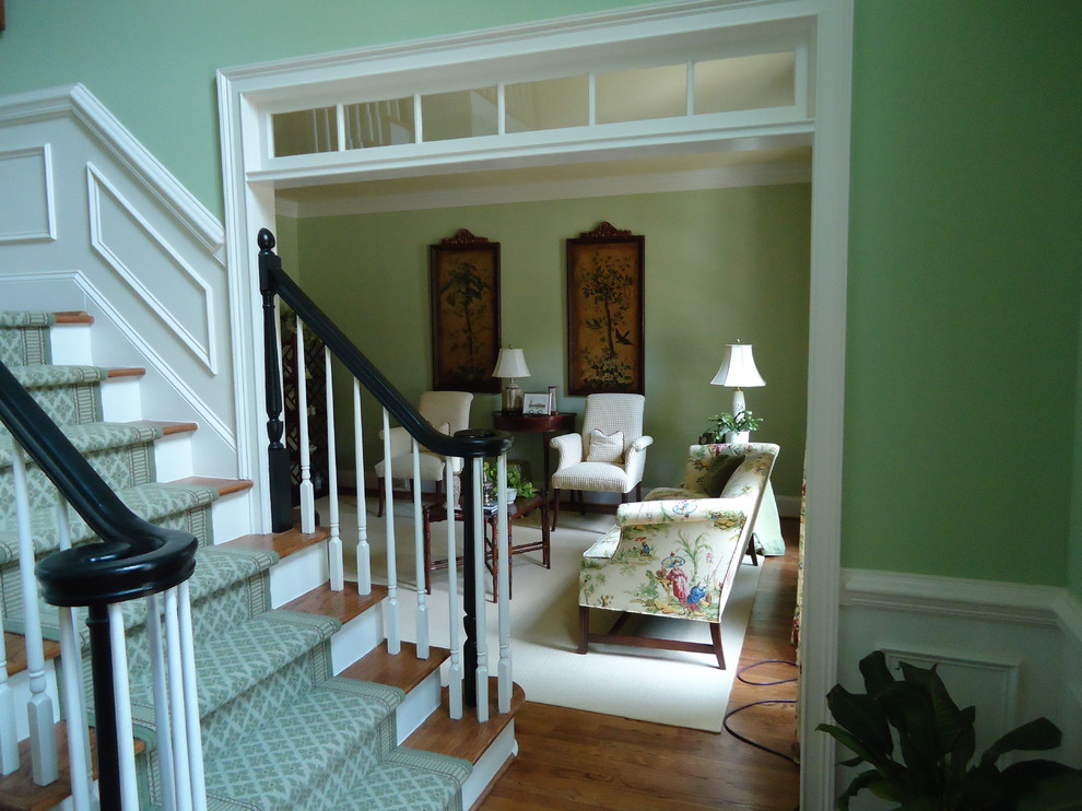 Design ideas for a traditional staircase in Other with feature lighting.