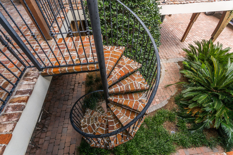 Design ideas for a small mediterranean spiral staircase in Jacksonville.