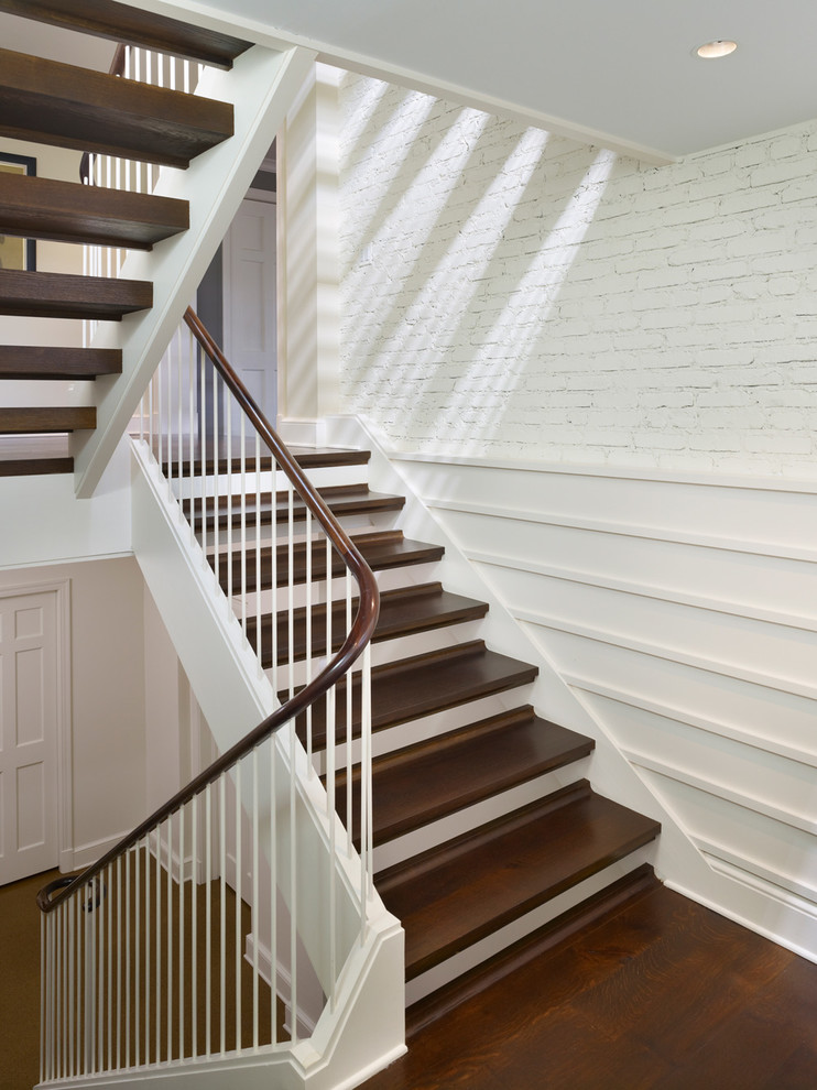 Inspiration for a large contemporary wooden floating open staircase remodel in DC Metro