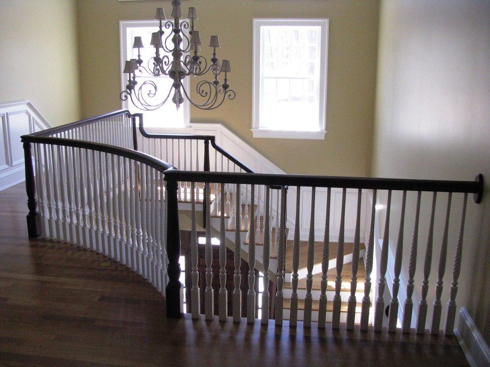 Traditional staircase in Bridgeport.