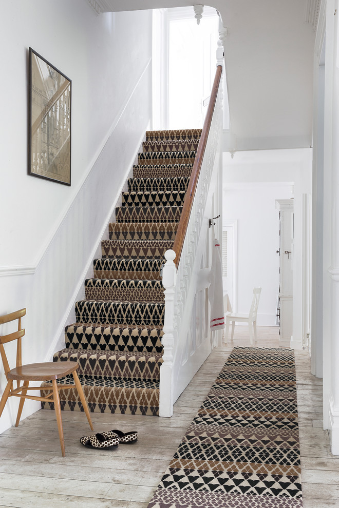 Scandinavian staircase in Hampshire with a dado rail.