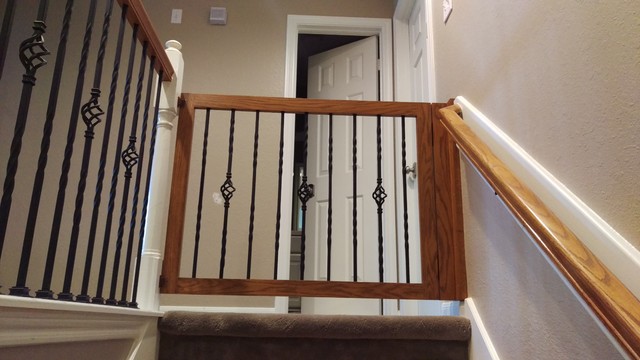 Extra wide top clearance of stairs baby gate