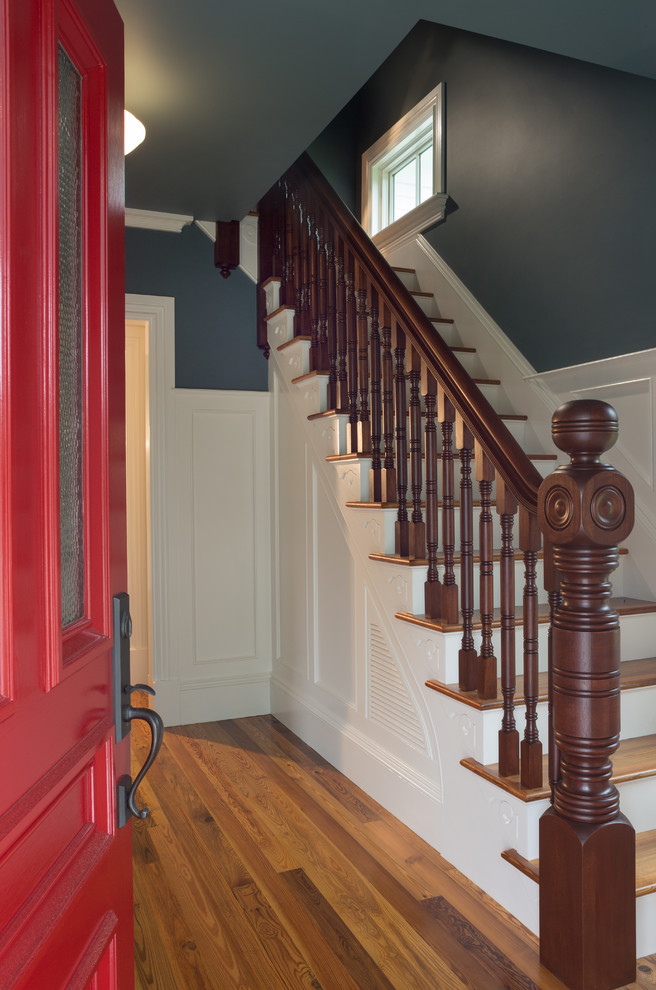 Staircase - country staircase idea in Providence