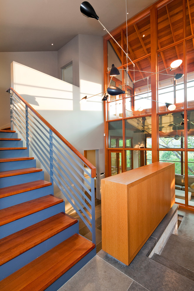 This is an example of a contemporary wood staircase in Austin.