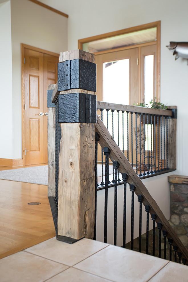 Inspiration for a medium sized rustic staircase in Other.