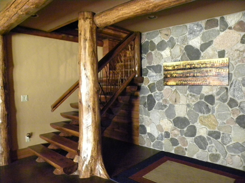 Foto på en rustik trappa