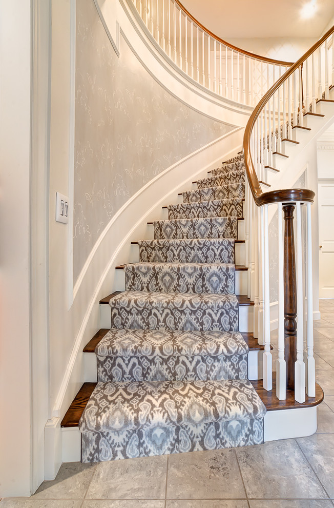 Inspiration for a modern staircase remodel in Manchester