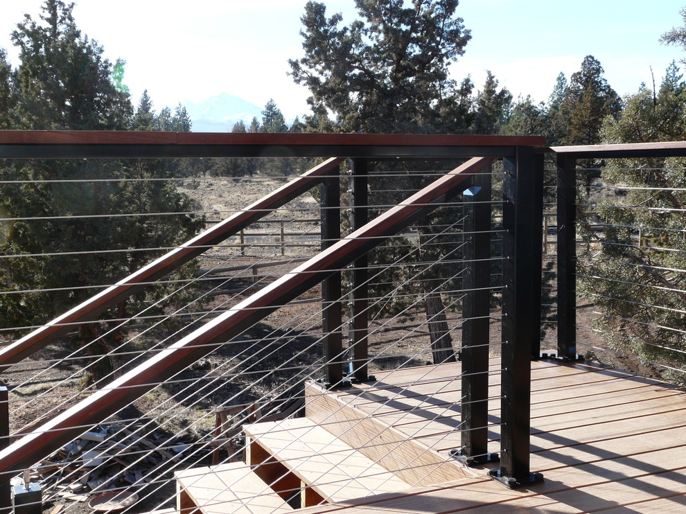 Black Aluminum Cable Railing Systems Contemporary Staircase