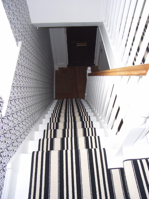 black and white stair carpet runner - Contemporary - Staircase - Other - by  Style Within Limited | Houzz