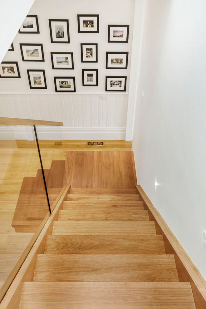 Blackbutt stair with insert glass balustrade Scandinavian Staircase Melbourne by
