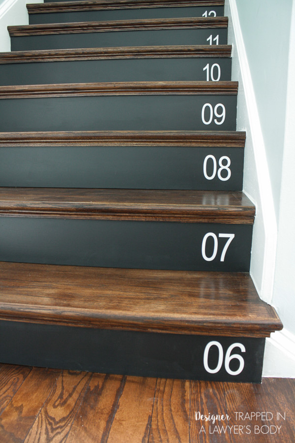 Staircase - wooden staircase idea in Baltimore with wooden risers