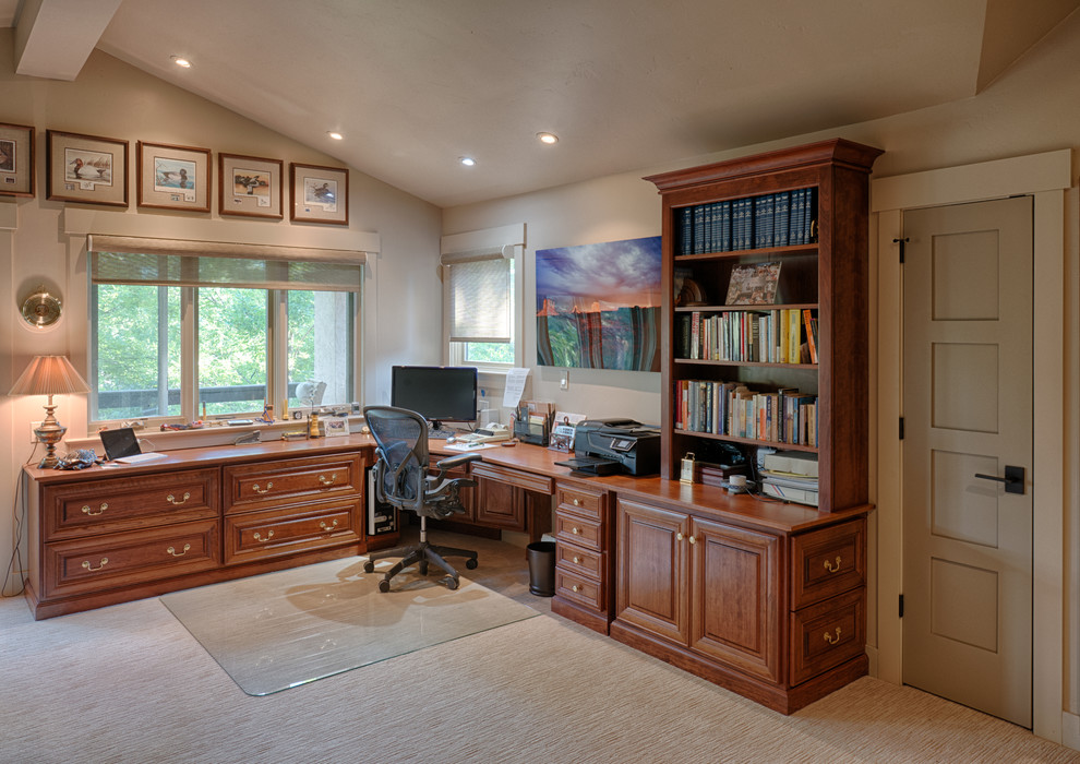 Inspiration for a contemporary home office in Denver.