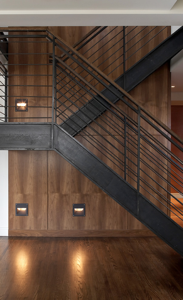 Photo of a modern u-shaped staircase in New York.