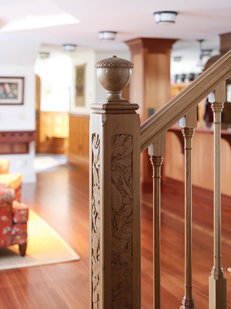 Brambletye Newel Post Detail Traditional Staircase Portland Maine