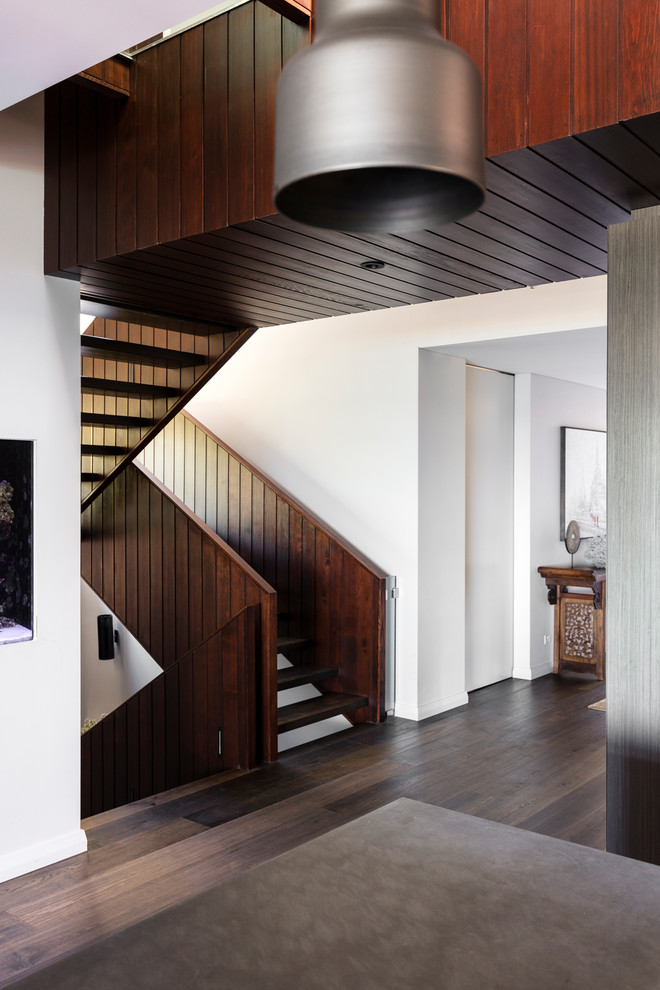 Mittelgroße Moderne Treppe in U-Form mit offenen Setzstufen in Sydney