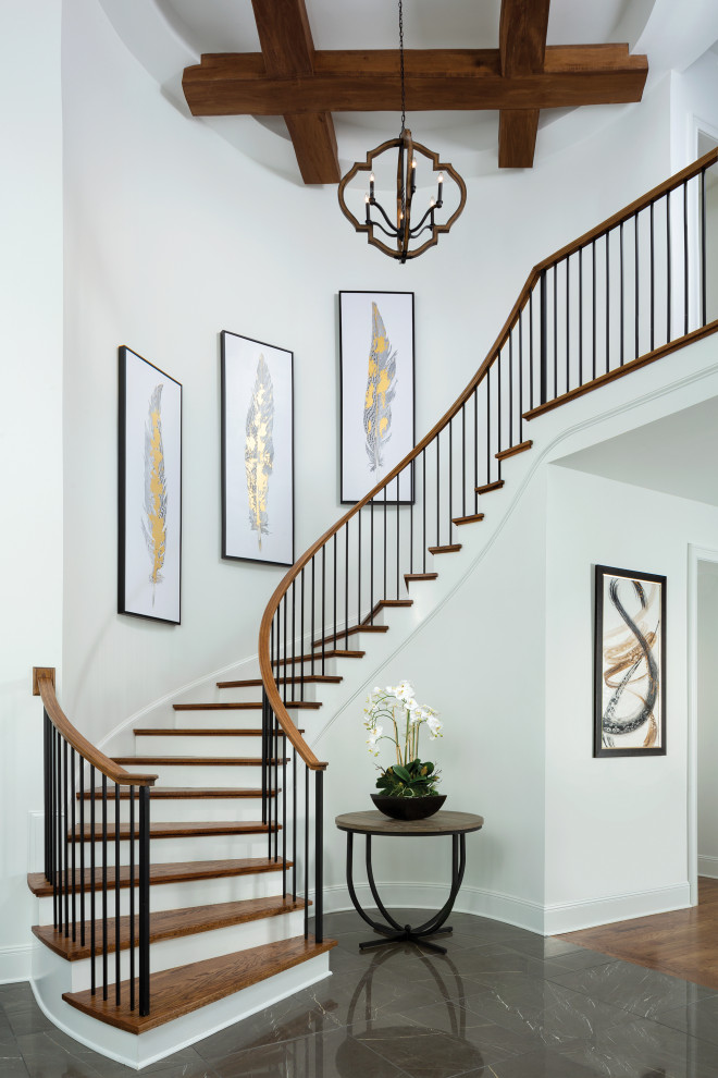 Brookhaven Model Home Entry Transitional Staircase Nashville