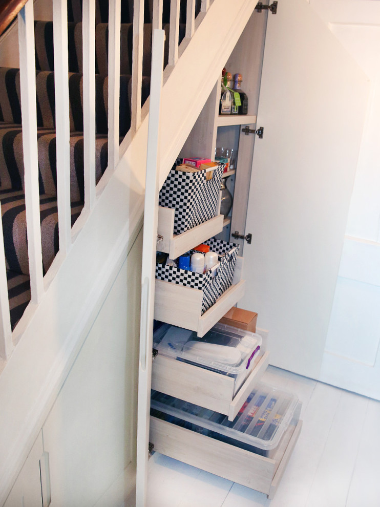 Built in shaker style under stairs storage - Traditional - Staircase ...