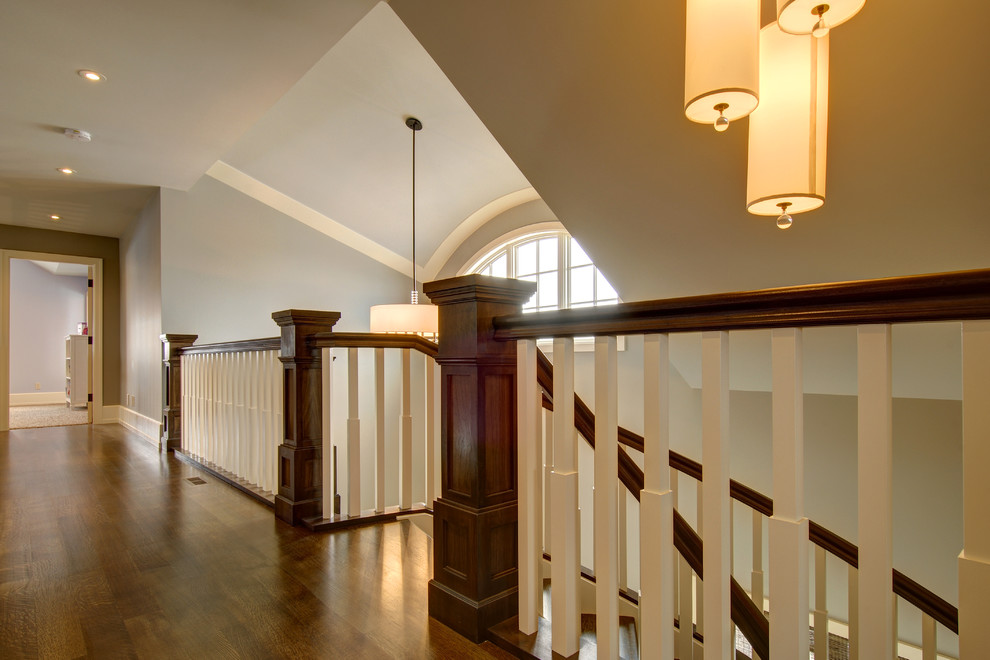 Calgary Alberta Quartersawn White Oak Custom Curved Stair, Handrail and