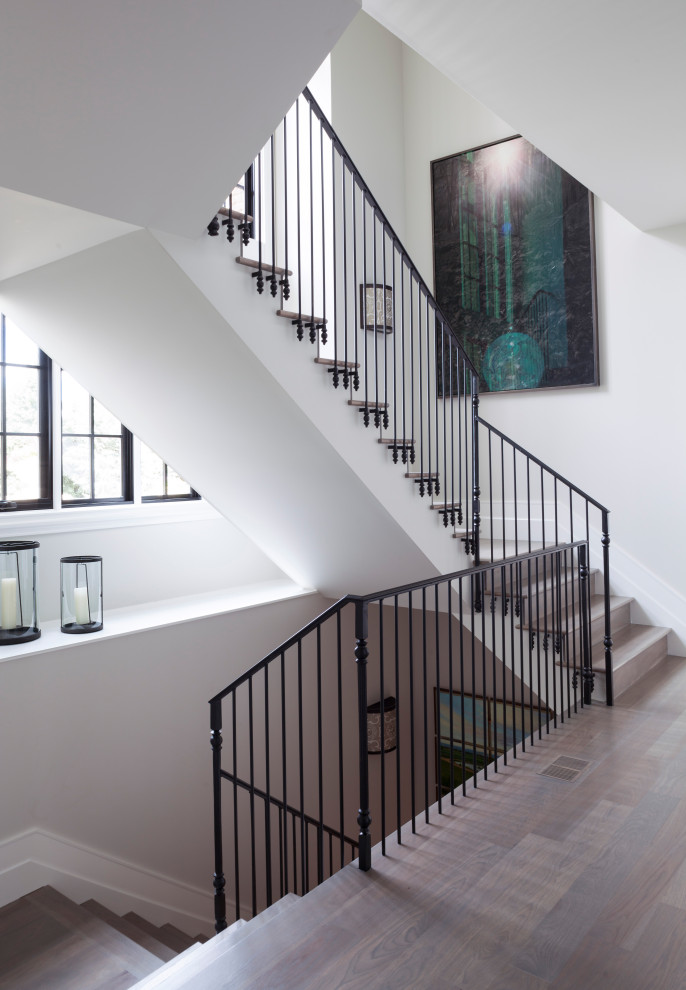 Example of a trendy staircase design in Oklahoma City