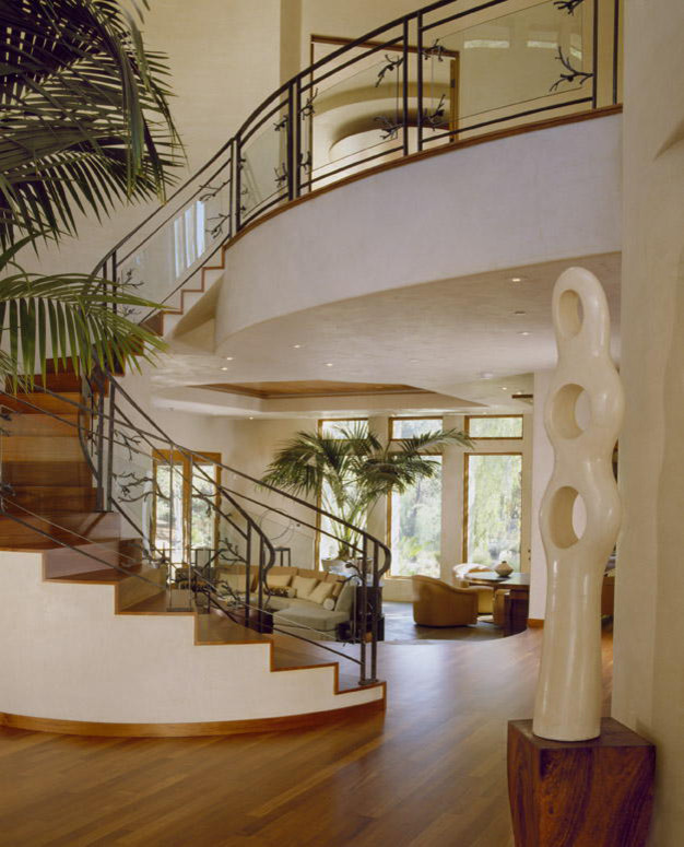 Example of a wooden spiral staircase design in Sacramento with wooden risers