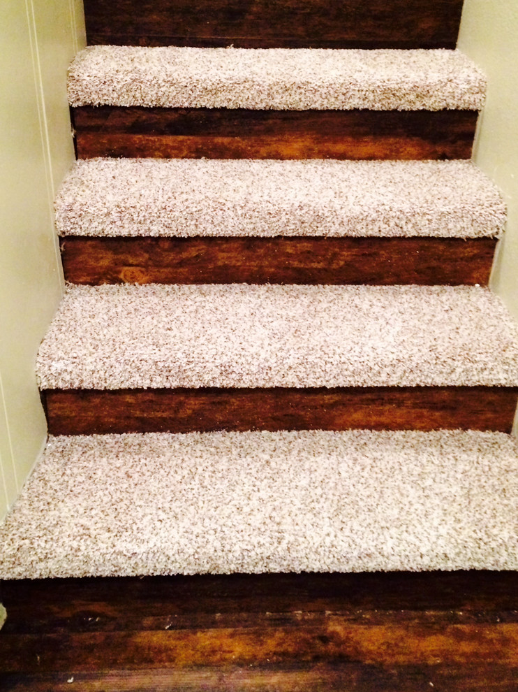 Carpet Steps With Vinyl Plank Risers Staircase Other by Patterson
