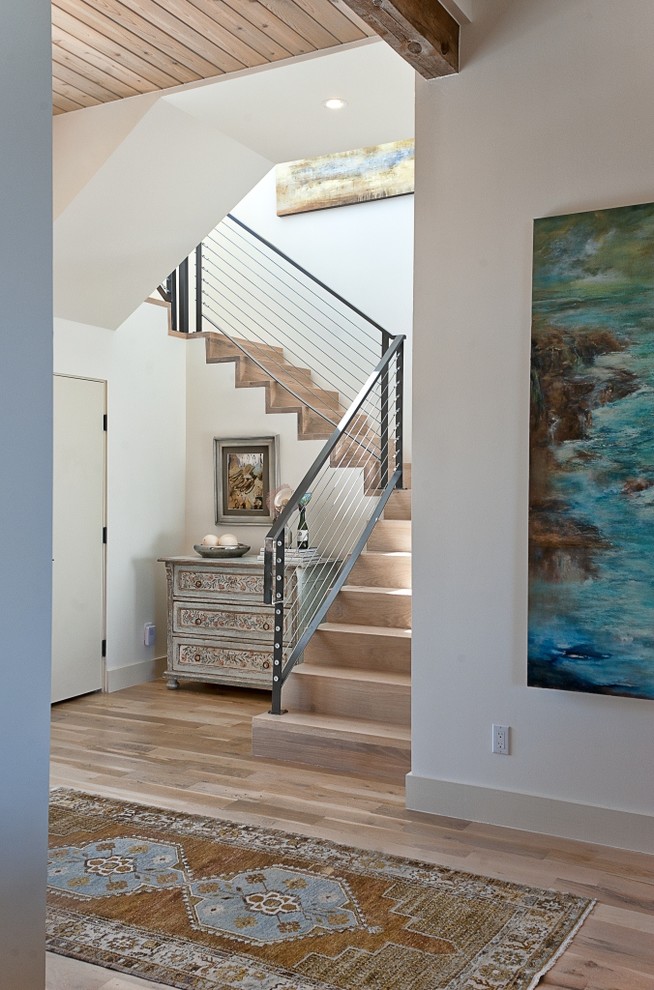 Staircase - transitional staircase idea in Austin