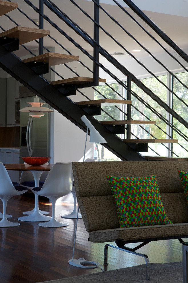 Inspiration for a modern staircase remodel in Austin