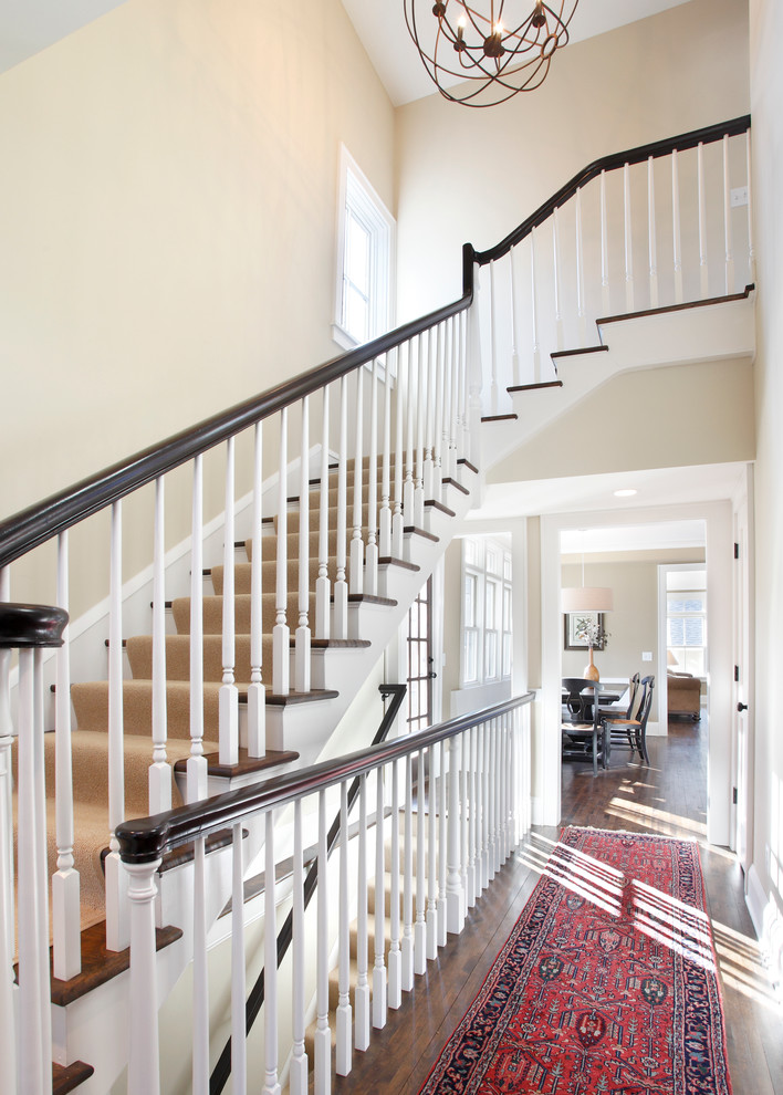 This is an example of a traditional staircase in Minneapolis.
