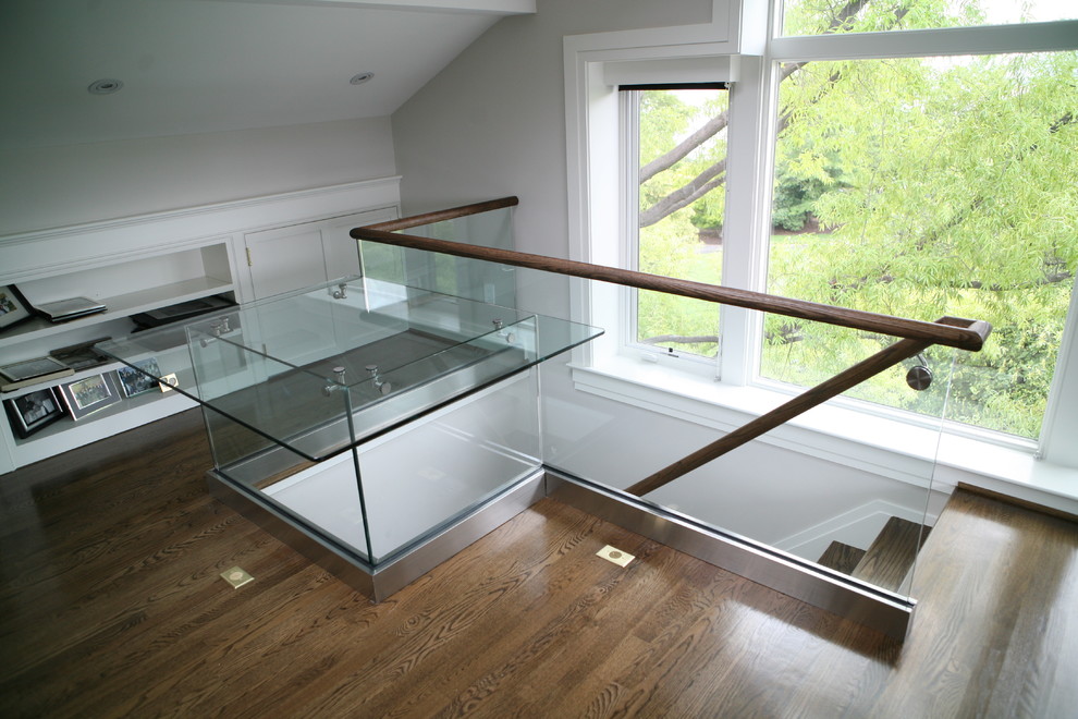 Channel mounted glass railing - Contemporary - Staircase - DC Metro ...