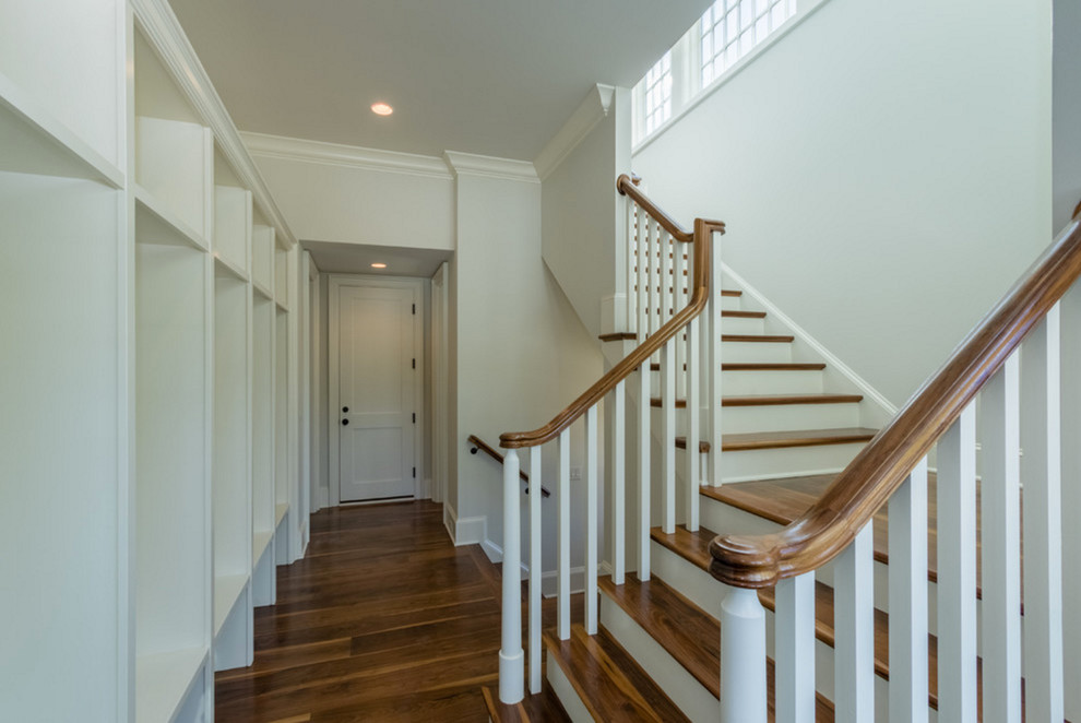 Inspiration for a transitional staircase remodel in Charlotte