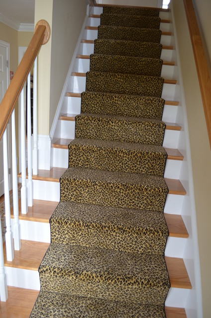 Cheetah Print Stair Carpet Traditional Staircase Cheetah Print Stair Carpet Traditional Staircase