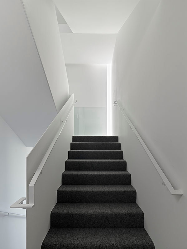 Staircase - mid-sized contemporary carpeted u-shaped staircase idea in San Francisco with carpeted risers