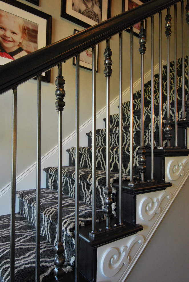 Inspiration for a transitional staircase remodel in Indianapolis